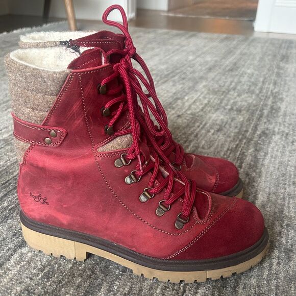 Bos & Co Angus Boots, Size 40 (US size 9), red seude - Picture 3 of 8